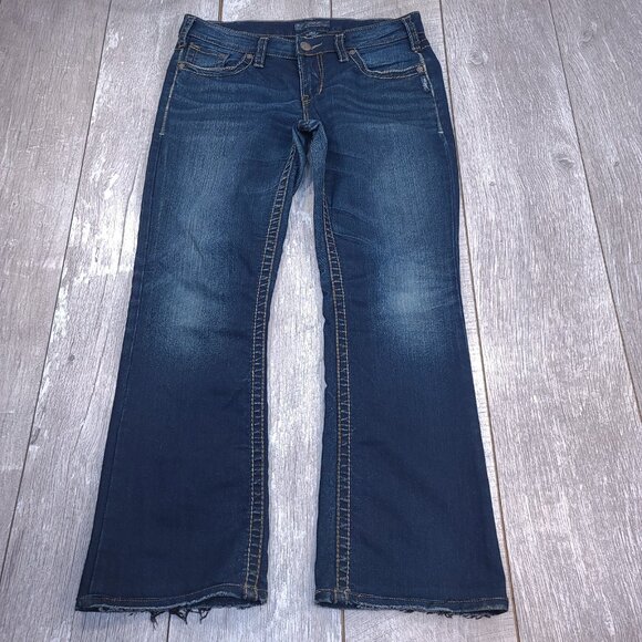 Silver Jeans Women's 31x30 Aiko Bootcut Boot Medium Blue Denim Mid Rise Pant - Picture 2 of 9